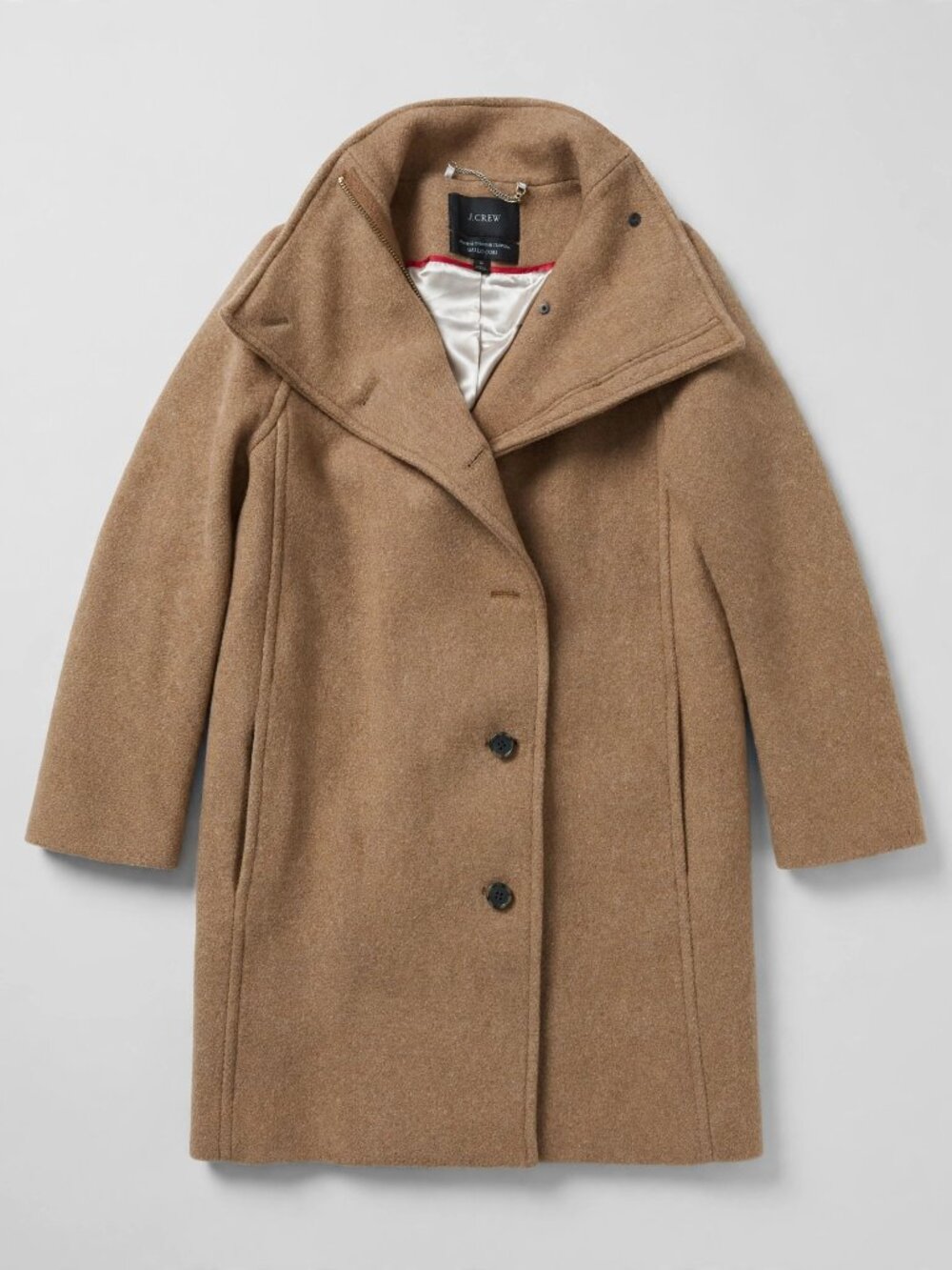 J.Crew Italian Stadium Cloth Coat Camel Nello Gori Wool — Size 0